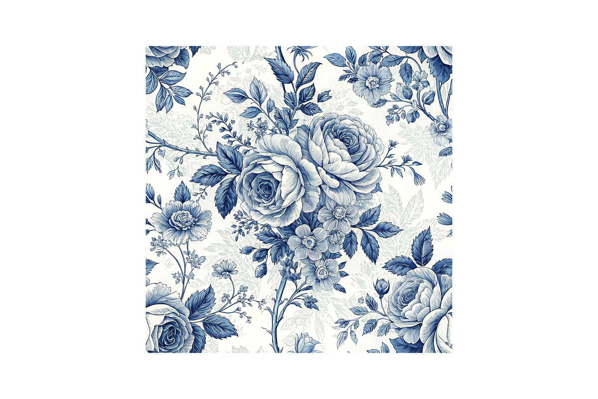 Coquette Blue Toile Digital Paper, a Pattern Graphic by FloridPrintables (Photo 3 of 10)