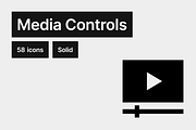 Media Controls Solid - 58 icons, a Solid Icon by Pictomate (Thumbnail 1 of 7)