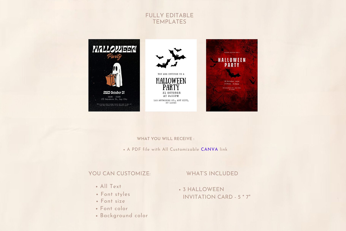 Halloween Party Invitation Card, an Invitation Template by DesignGenix (Photo 4 of 6)