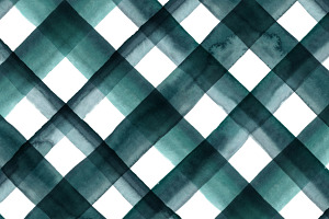 Diagonal Plaid In Dark Teal Green