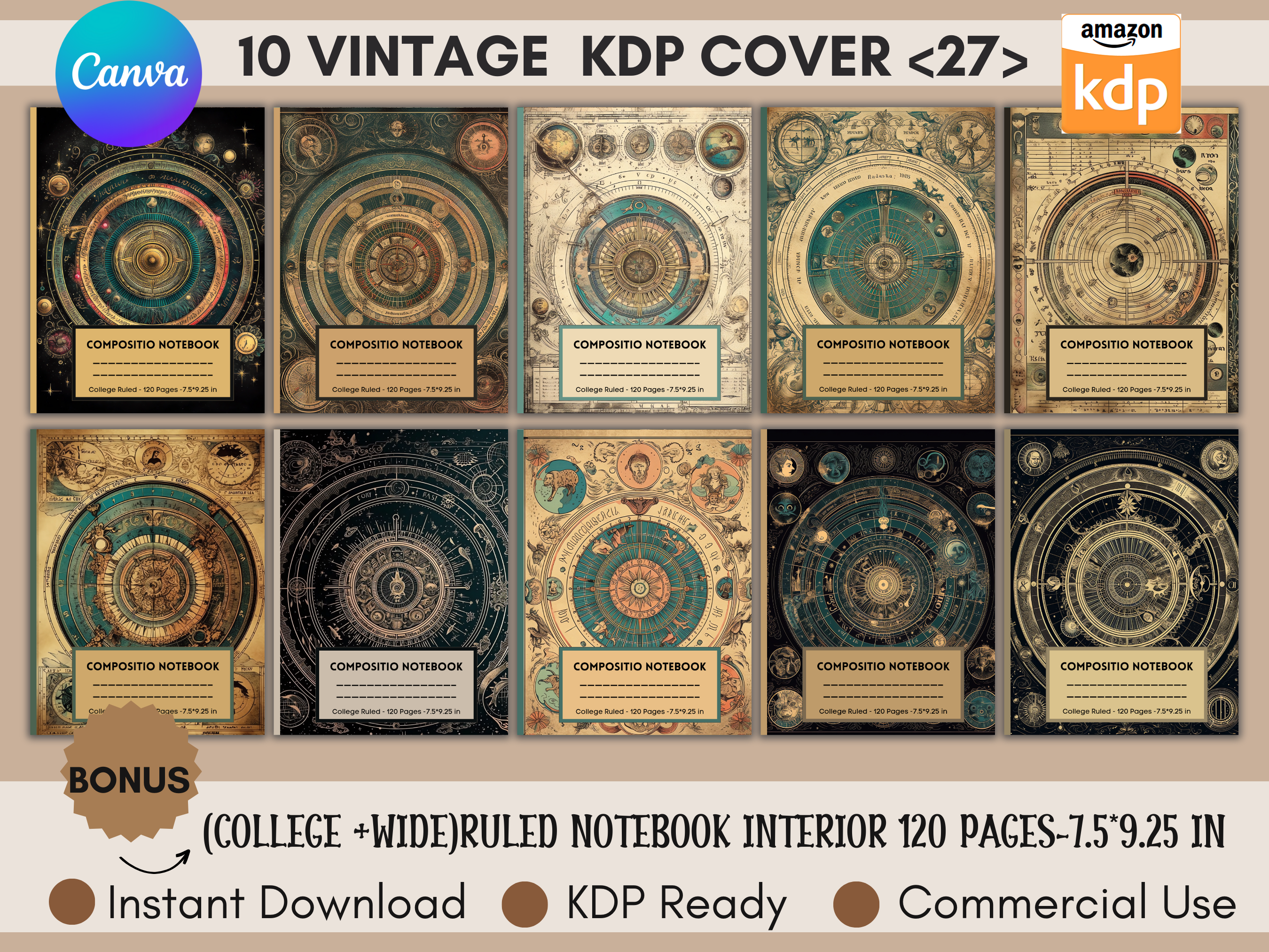 Vintage Composition Notebook Covers