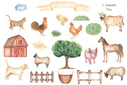 Watercolor Farm life, an Animal Illustration by MayaNavits (Thumbnail 3 of 10)