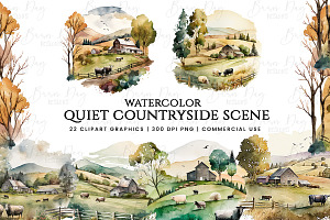 Quiet Countryside Scene Clipart