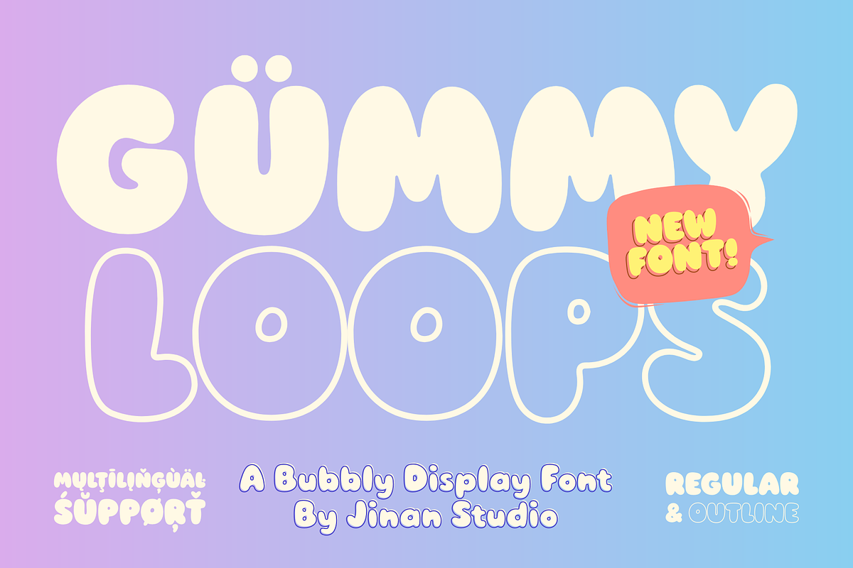 Gummy Loops - A Bubbly Display Font, a Handwritten Font by Ainun Jinan (Photo 1 of 13)