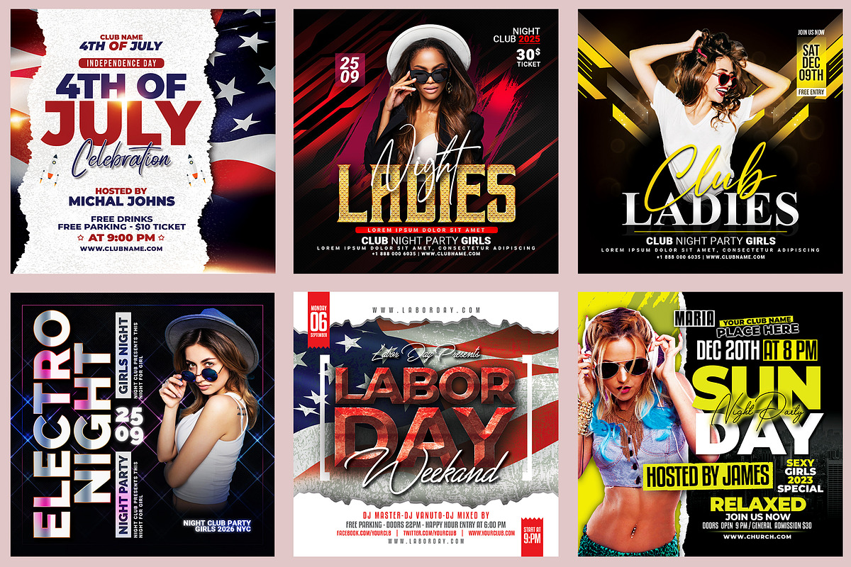 150 Night Club Flyer Bundle, a Flyer Template by AfzaalGraphics (Photo 10 of 27)
