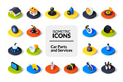 Isometric icons - Car Parts, Service, an Icon by sidmaydesign (Thumbnail 1 of 3)