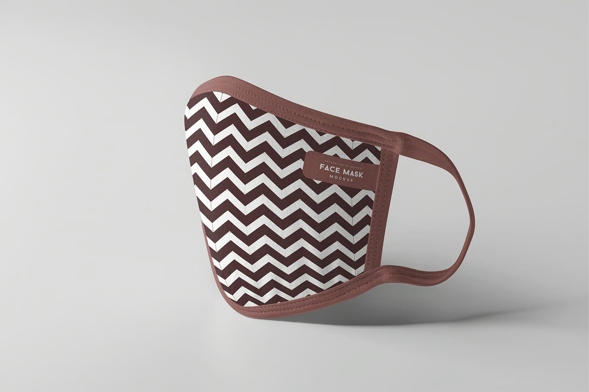 Side View Fabric Face Mask Mockup, a Mask Mockup by DesignRushMarket (Photo 2 of 2)