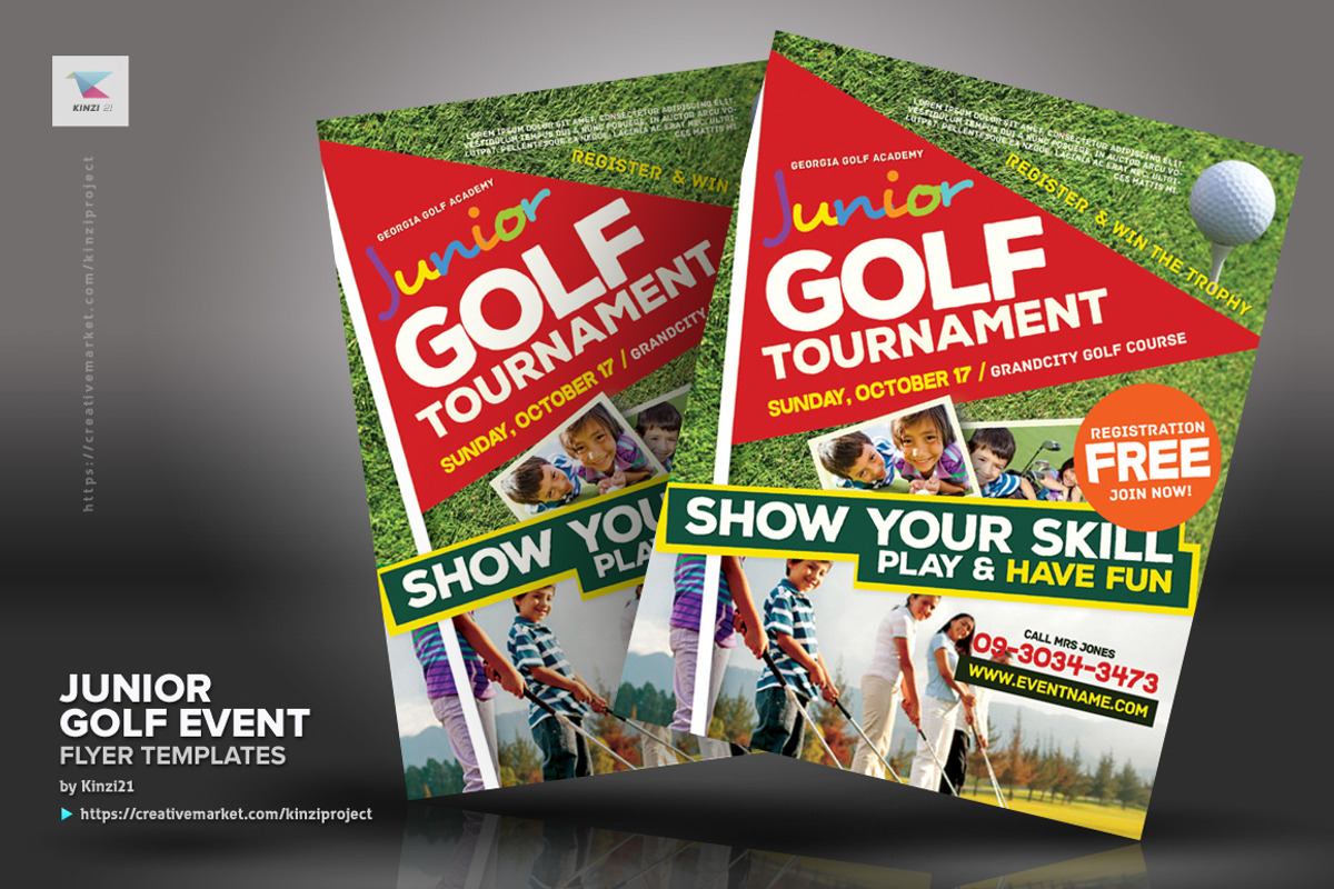 Junior Golf Event Flyer Templates, a Flyer Template by kinzi21 (Photo 3 of 4)
