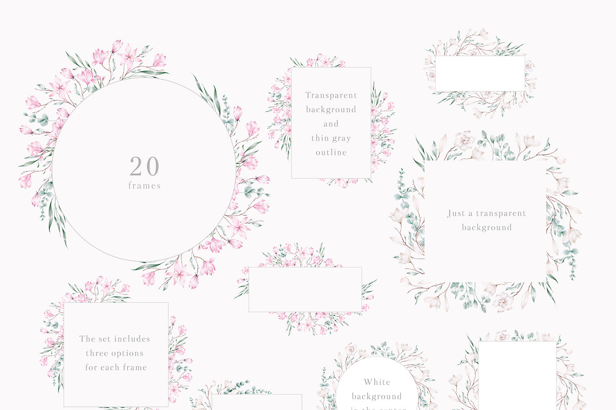 Elegant magnolias and eucalyptus, an Illustration by astelenadesign (Photo 11 of 16)