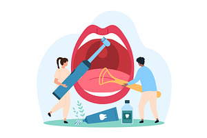 Oral hygiene dental care brushing, a Person Illustration by Flashvector