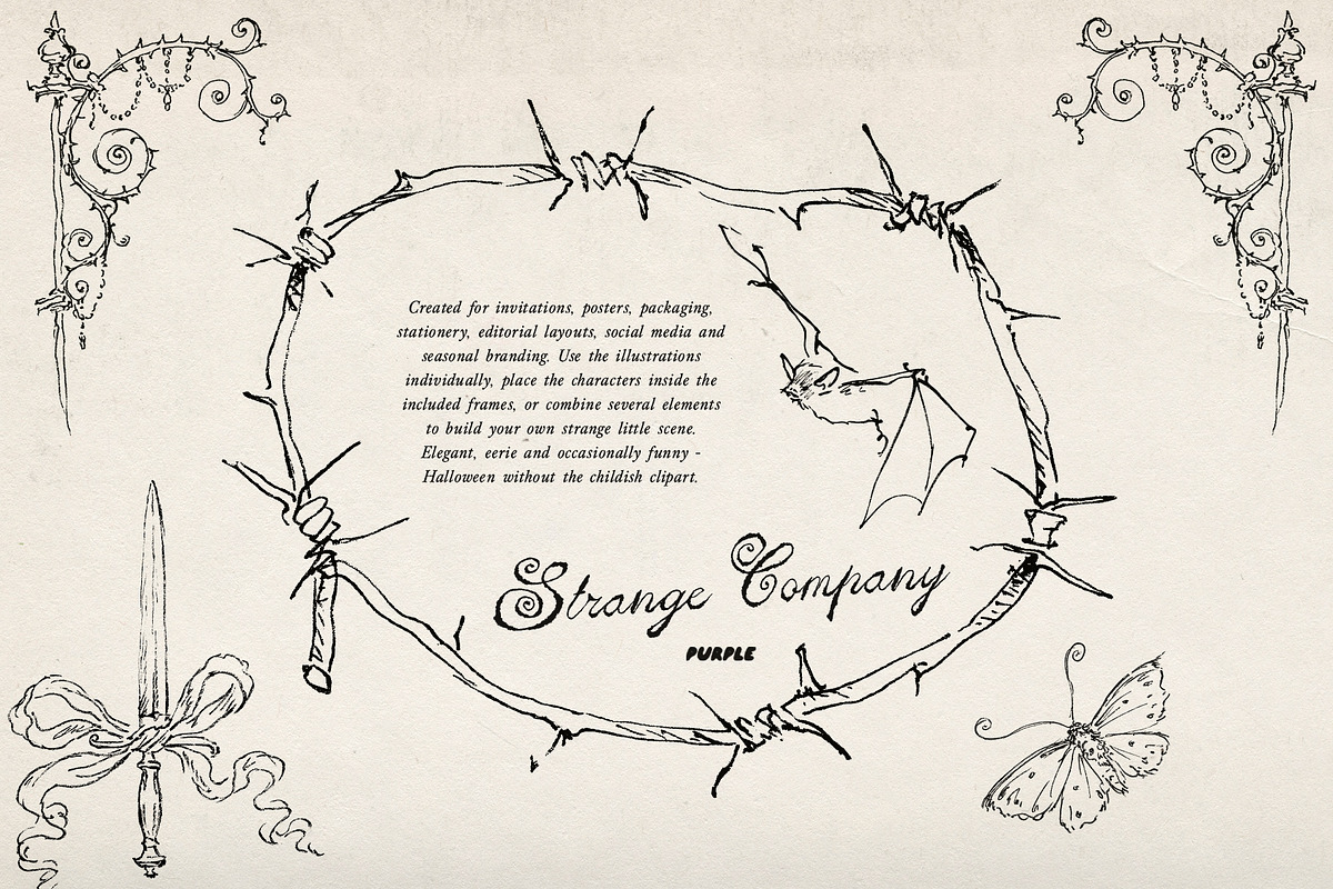 Strange Company Halloween Line Art, a Decorative Illustration by Purple (Photo 11 of 14)