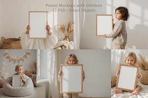 Kids Poster Mockups with Children