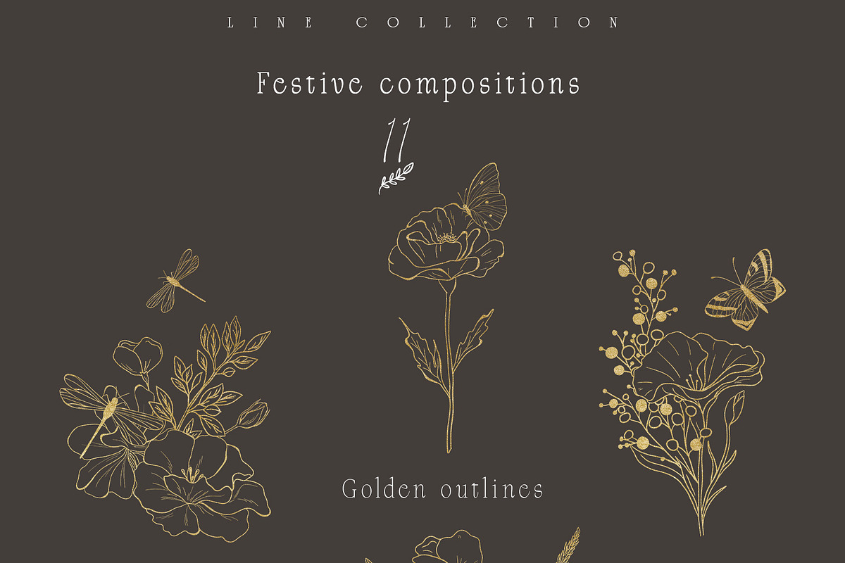 Meadow Wildflower Line Art Bundle, a Decorative Illustration by Sunshine Art (Photo 10 of 18)