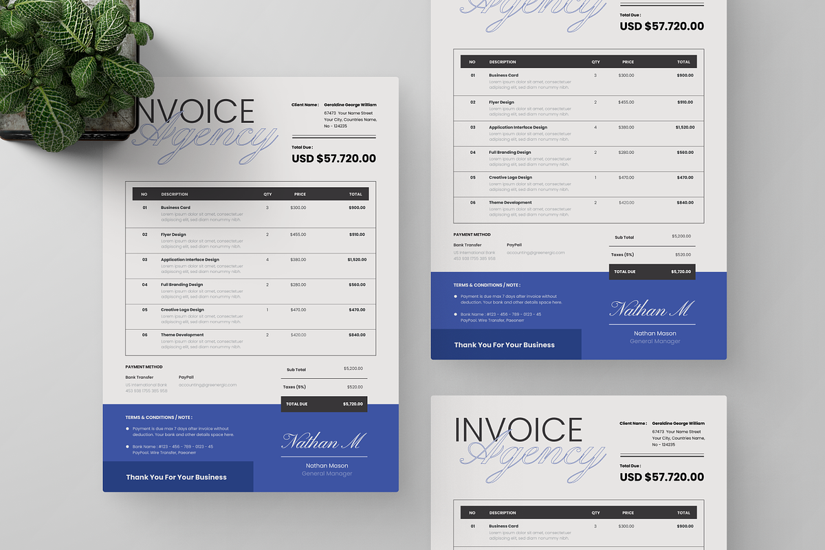 Simple Modern Invoice, a Stationery Template by Annora Studio (Photo 5 of 5)