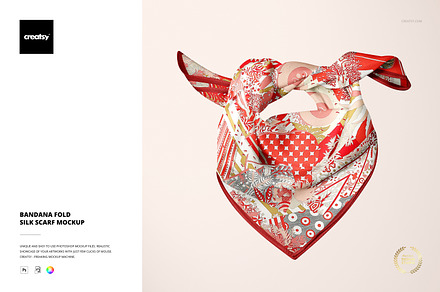 Silk Scarf Mockup Set v.2, a Mask Mockup by creatsy5