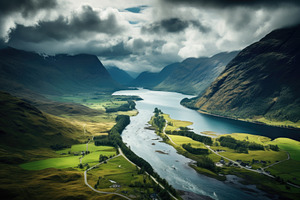 Aerial view of Glencoe in Scotland,, a Photo by Iftikhar Alam