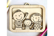 Custom Family Portrait Laser Cut, an Object Graphic by Bubert Art (Thumbnail 10 of 10)