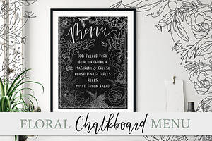 Floral Chalkboard Menu