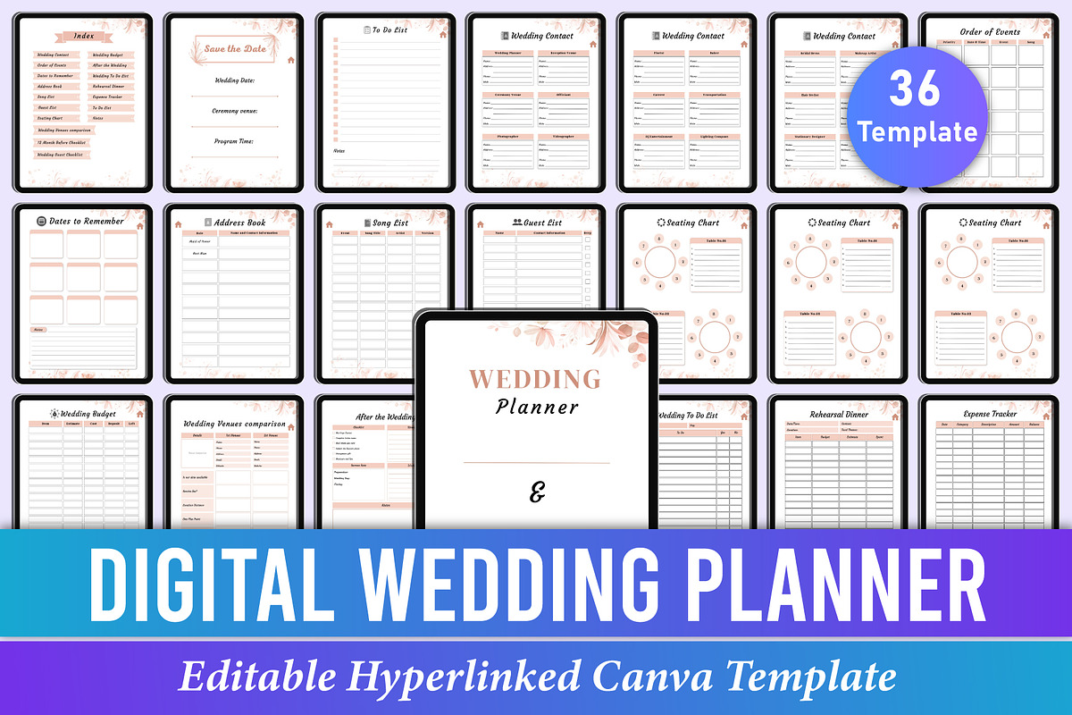 Mega Digital Planner Bundle Canva, a Stationery Template by Mustafiz
