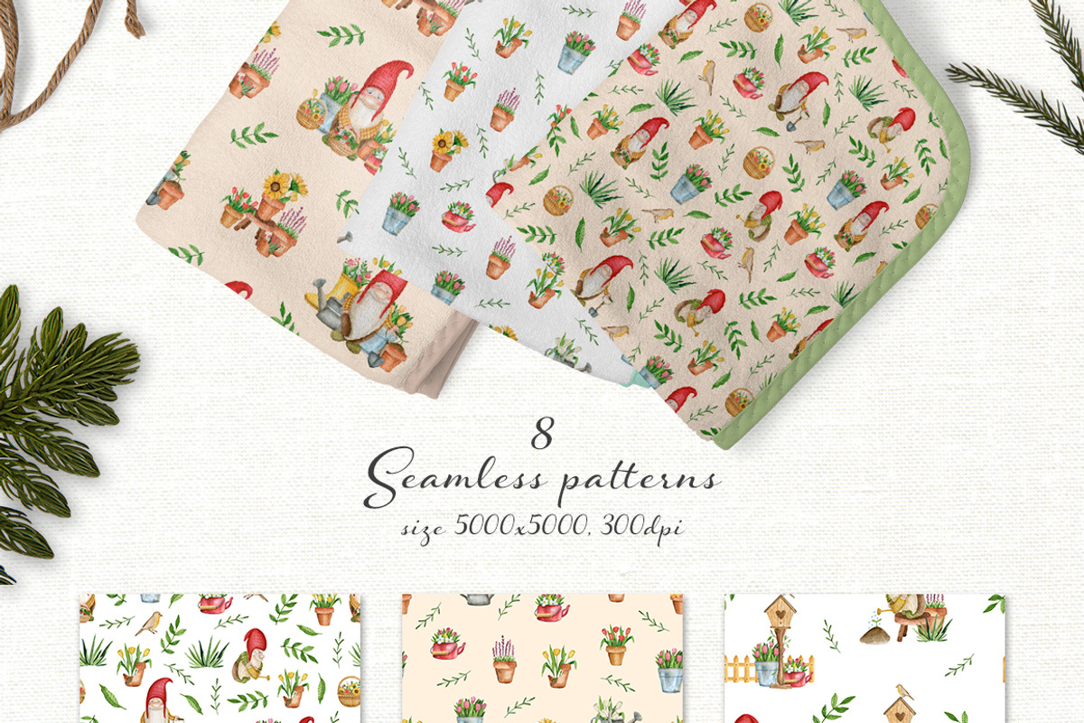 Watercolor gnomes. Big bundle, an Illustration by JuliaBadeeva (Photo 17 of 27)