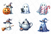 Halloween Clipart Cute Spooky Ghost, an Illustration by DreamPrint404 (Thumbnail 2 of 4)
