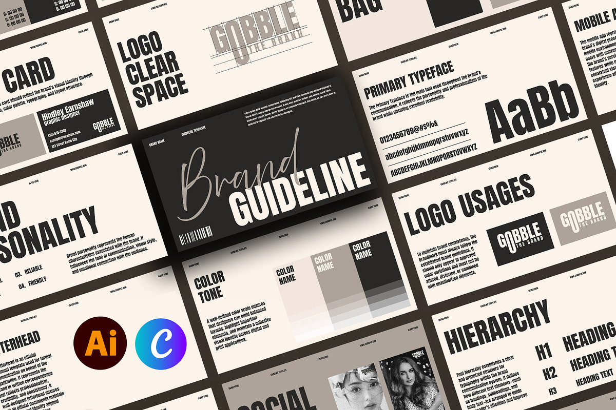 Gobble | Brand Guidelines Template, a Presentation Template by Artisan Vibes (Photo 1 of 9)