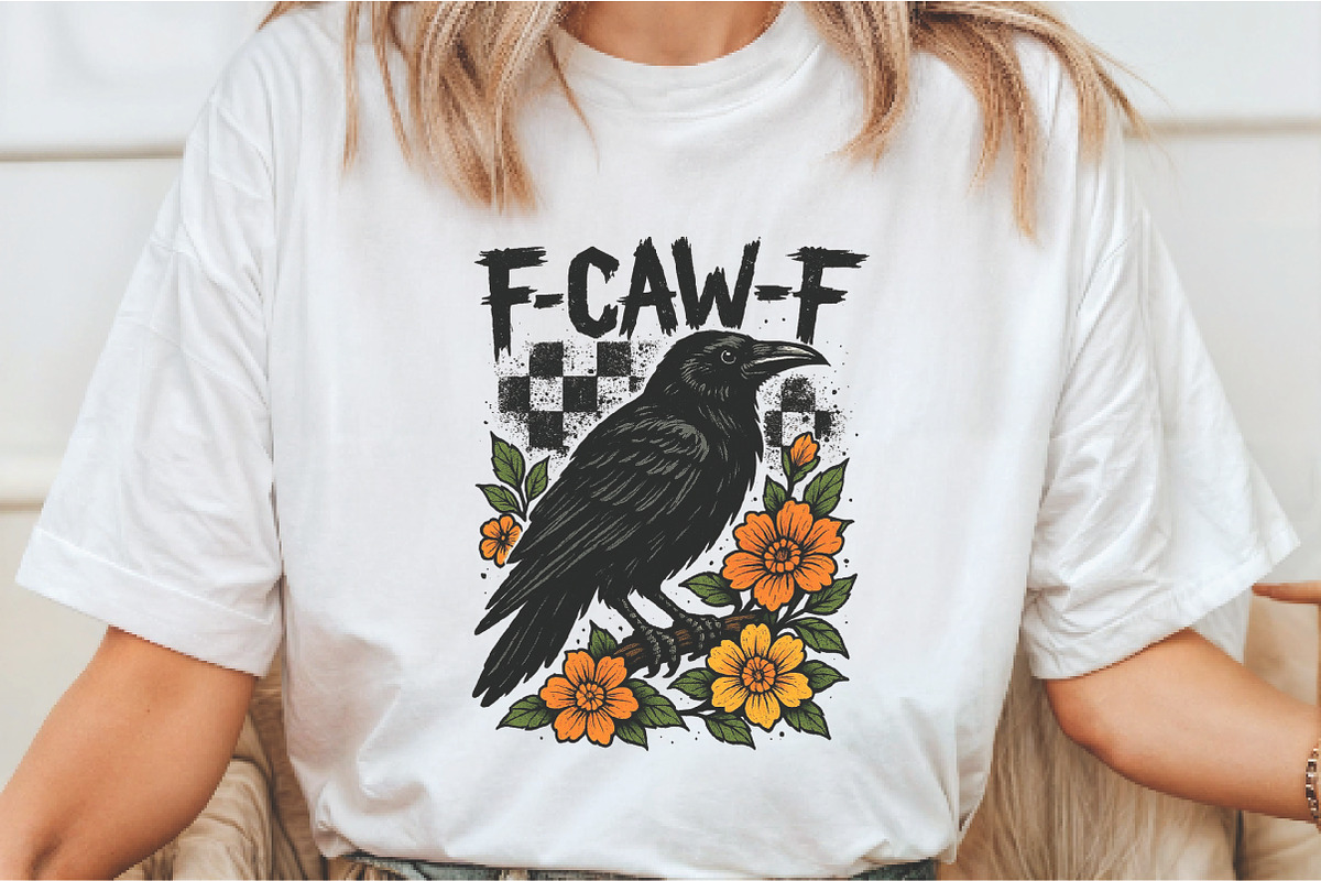 Crow Raven PNG, F-CAW-F Design, an Illustration by Libby Wishes (Photo 2 of 5)