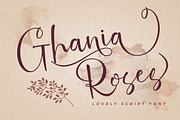 Ghania Roses, a Script Font by akrtype (Thumbnail 1 of 7)