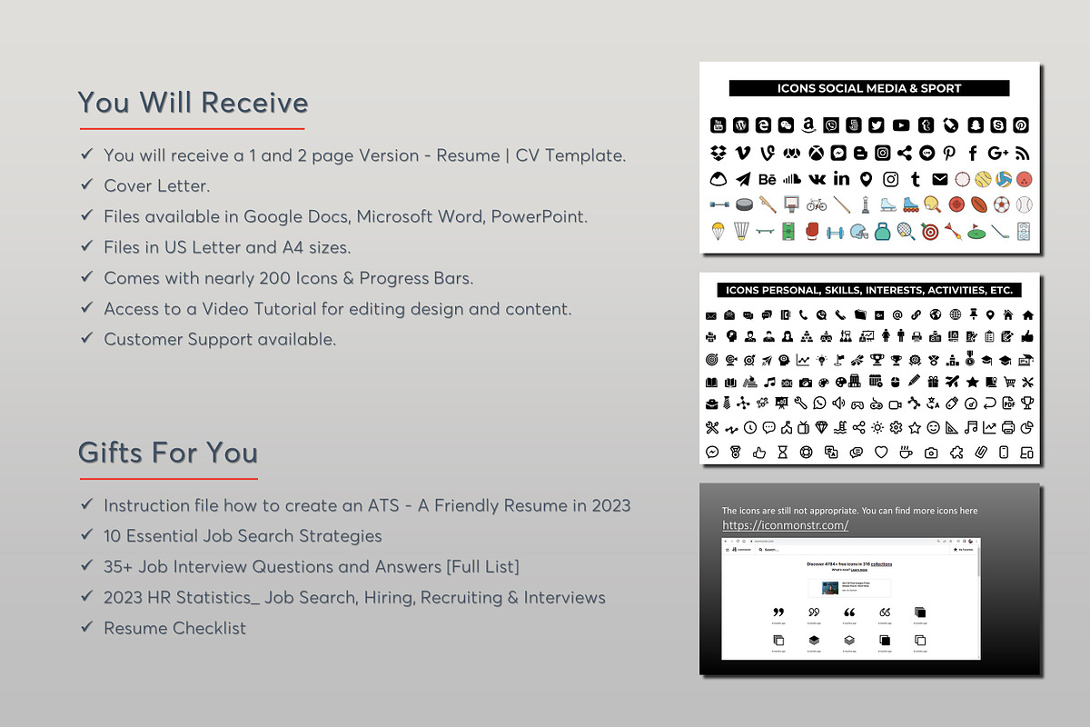 Graphic Resume Word & Google Docs 49, a Resume Template by MrCam Template Resume|CV (Photo 5 of 7)