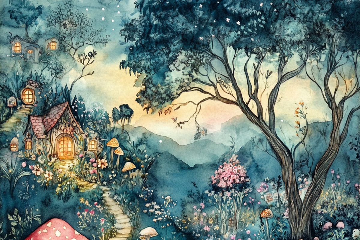 Watercolor Magical Fairy Garden, a Background Graphic by Printable Treasure (Photo 5 of 6)