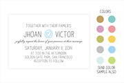 Simple romantic wedding invitation, an Invitation Template by Fonts & Printables (Thumbnail 1 of 2)