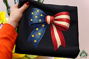 Faux Yarn Bow Patriotic American Fla, an Illustration by Craft Nest (Thumbnail 4 of 6)