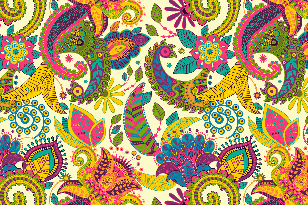 3 Floral Indian patterns, a Pattern Graphic by Sunny_Lion (Photo 2 of 3)