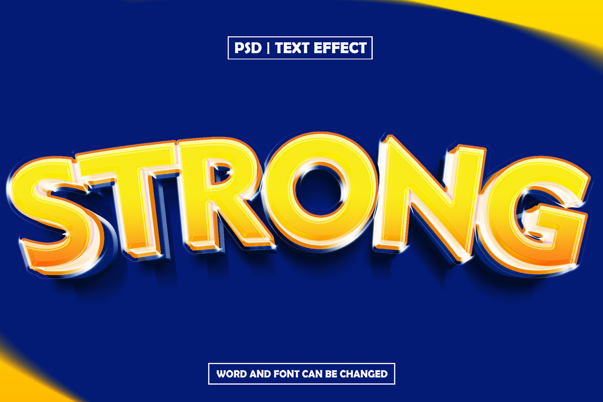 Strong bold 3d text effect, a Layer Style Add-On by AP Market (Photo 1 of 2)