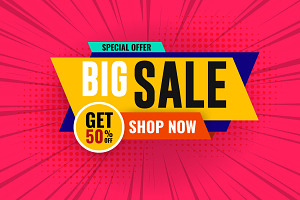 Business big sale banner design, a Social Media Template by SouravDesign