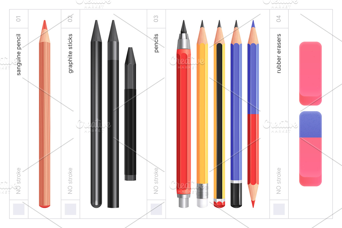 Vector Pens & Pencils, an Object Graphic by Side Project (Photo 4 of 8)