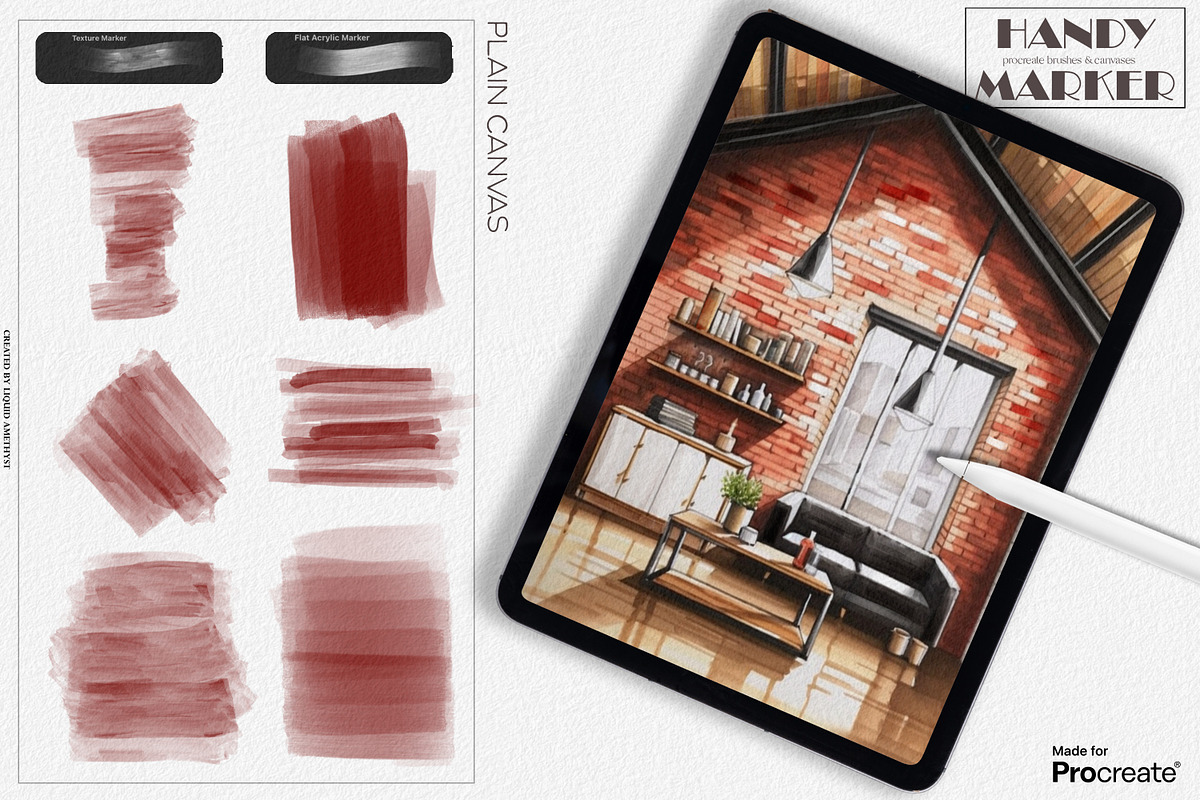 Handy Marker Box for Procreate, a Brush Add-On by Liquid Amethyst Art (Photo 2 of 6)