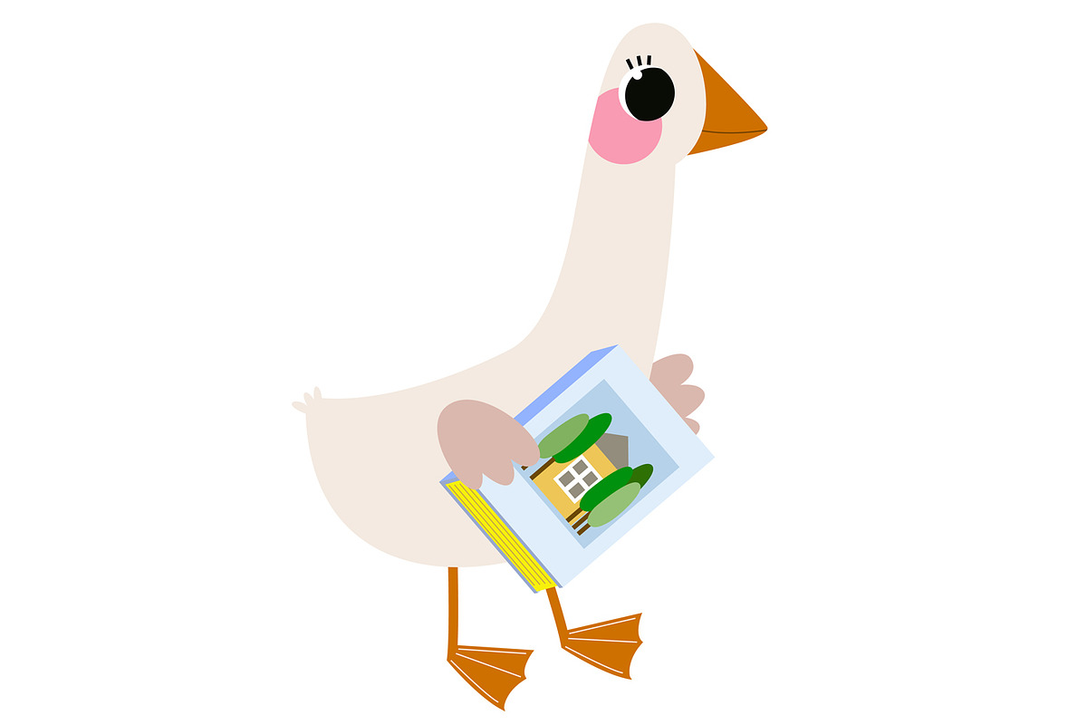 9 Cute Goose & Education Cartoon, an Object Graphic by the_myro (Photo 3 of 10)