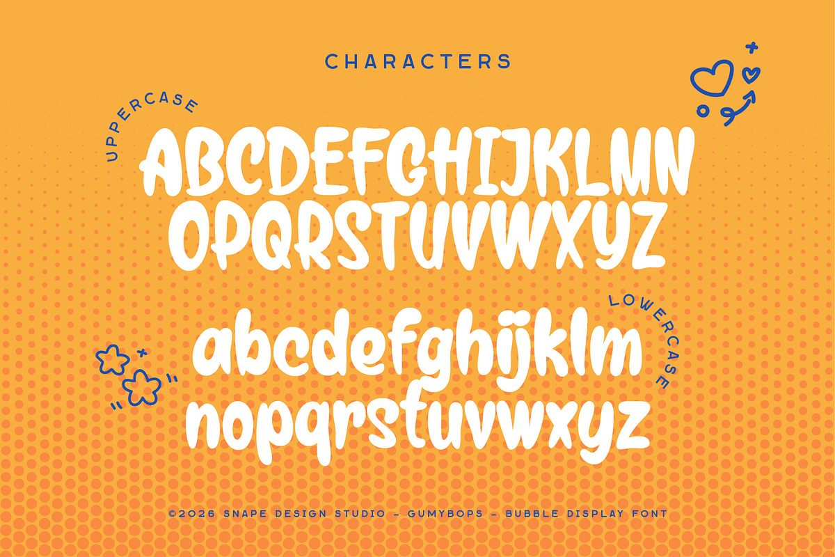 Gumybops - Bubble Display Font, a Sans Serif Font by Snape Design Studio (Photo 3 of 12)