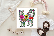 Flower Cat PNG, Wildflowers PNG, an Illustration by CraftArtStudio (Thumbnail 4 of 4)