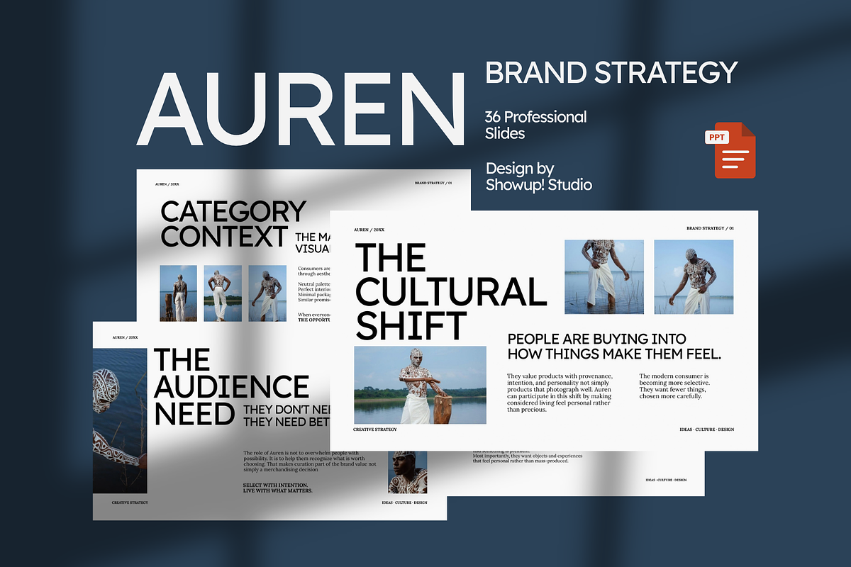 AUREN Brand Strategy PowerPoint, a Presentation Template by ShowUp! Studio (Photo 1 of 6)