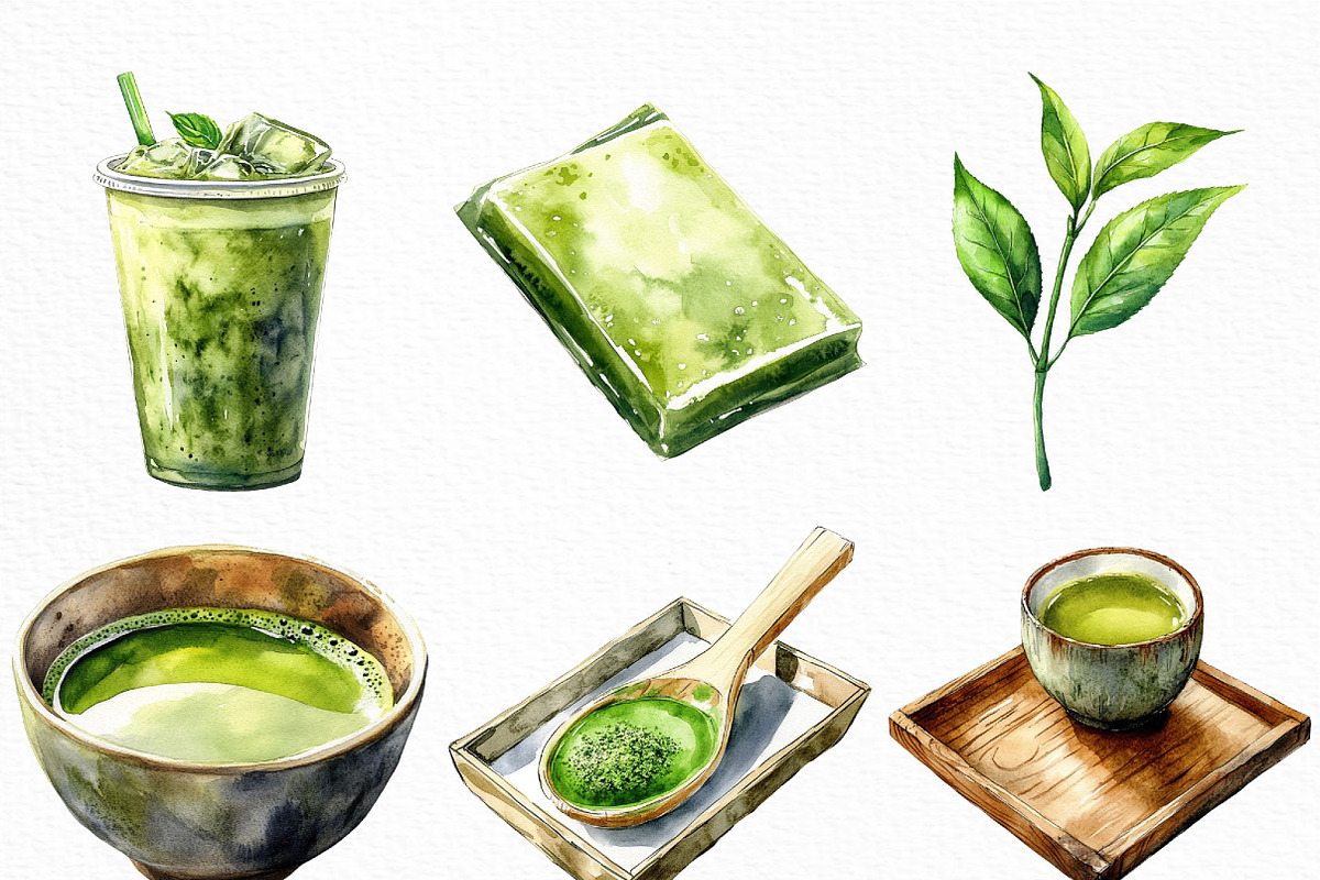 Matcha Green Tea Clipart, an Illustration by Craft Nest (Photo 2 of 6)