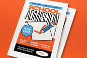 Orange School Admission Flyer Set, a Flyer Template by graphicook (Thumbnail 2 of 3)