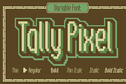 Tally Pixel - Retro Variable Font, a Sans Serif Font by Attype (Thumbnail 1 of 9)