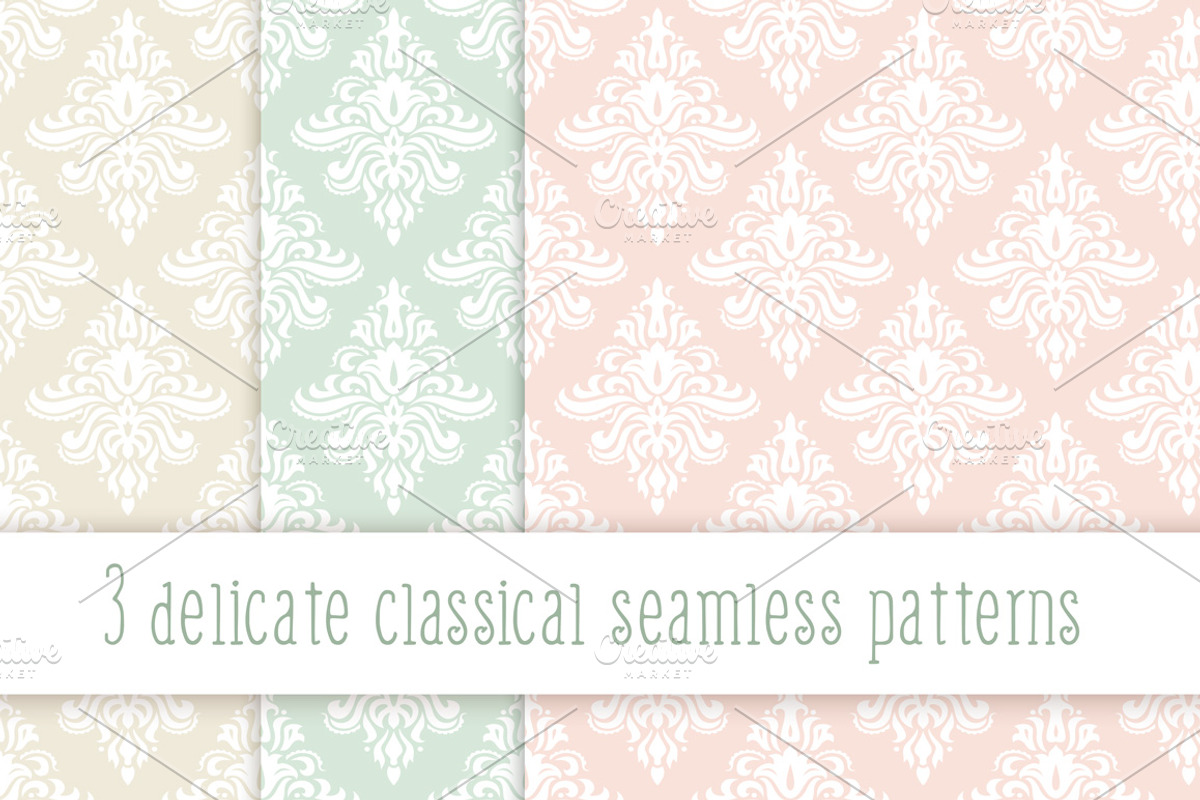 Delicate classical seamless patterns, a Pattern Graphic by Designifty (Photo 1 of 2)