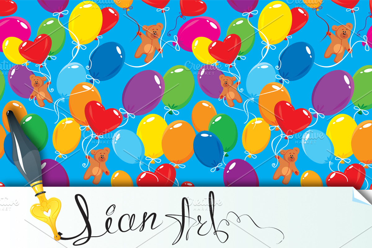 colorful balloons and teddy bears