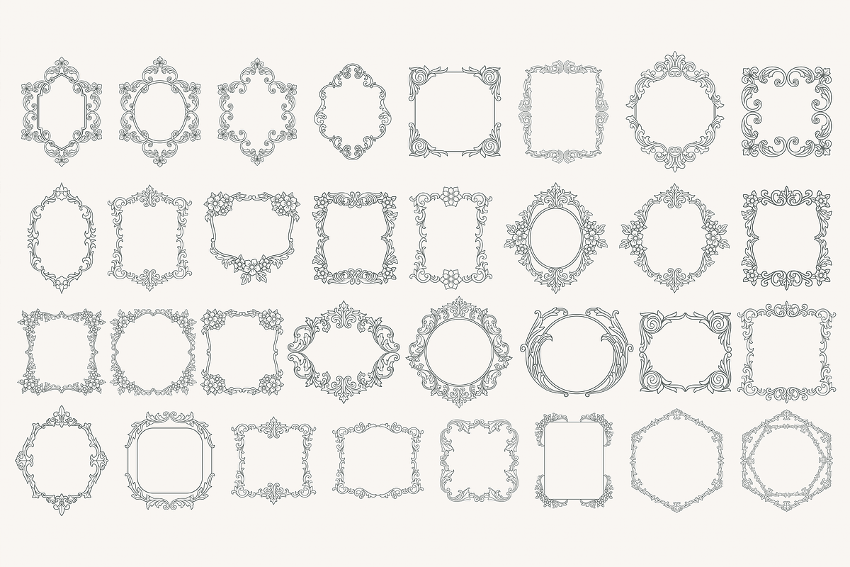 Vintage Ornamental Frames Bundle, a Decorative Illustration by Kusumaillustration (Photo 2 of 11)