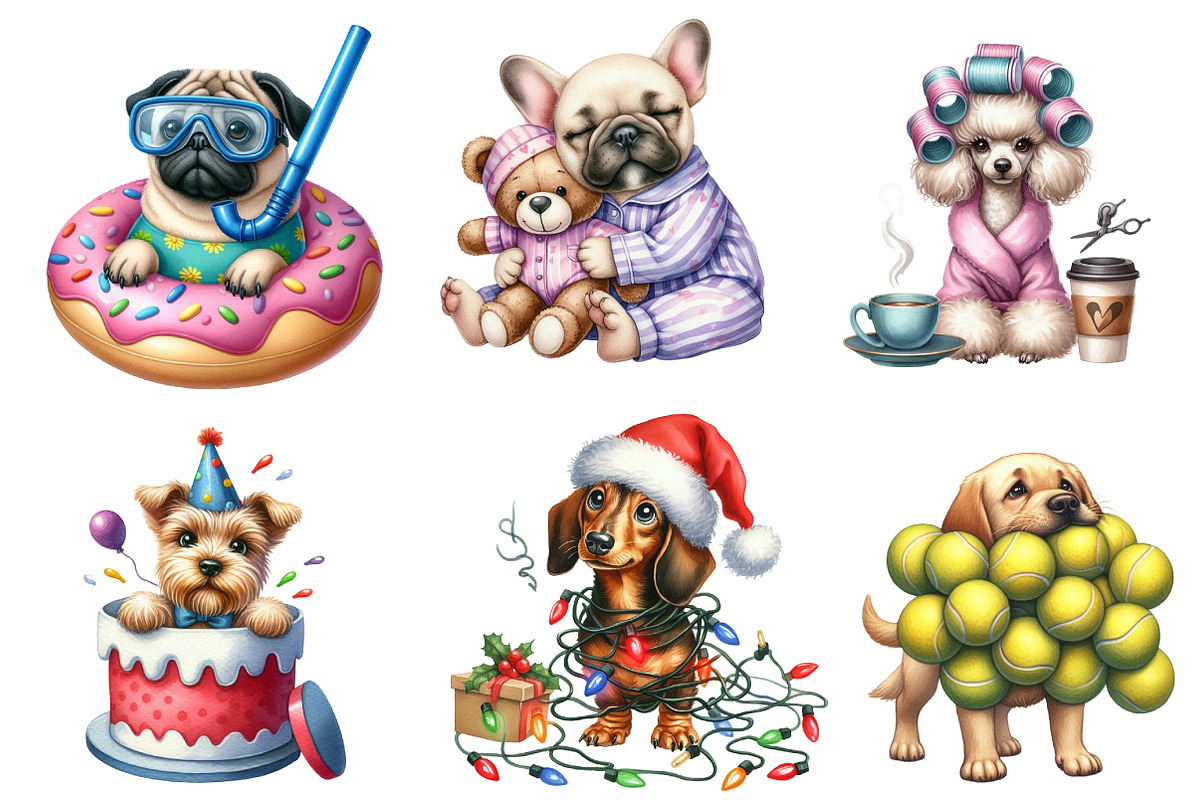 Funny Dog Sublimation Clipart, an Illustration by DreamArtGraphic (Photo 3 of 5)