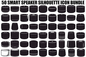50 Smart Speaker Silhouette Icon, an Illustration by jahid234