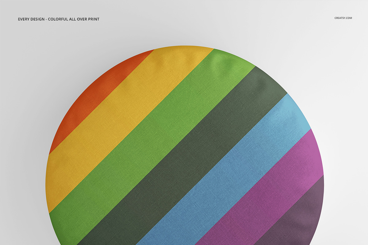 Round Cotton Pillow Mockup Set, a Household Mockup by creatsy2 (Photo 4 of 7)